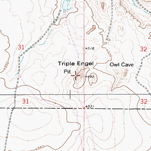 Topographic Map of Triple Engle Pit, NM