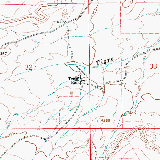 Topographic Map of Trojillo Ranch, NM