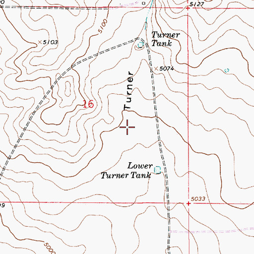 Topographic Map of Turner Draw, NM
