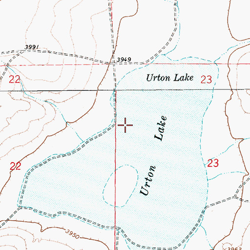Topographic Map of Urton Lake, NM