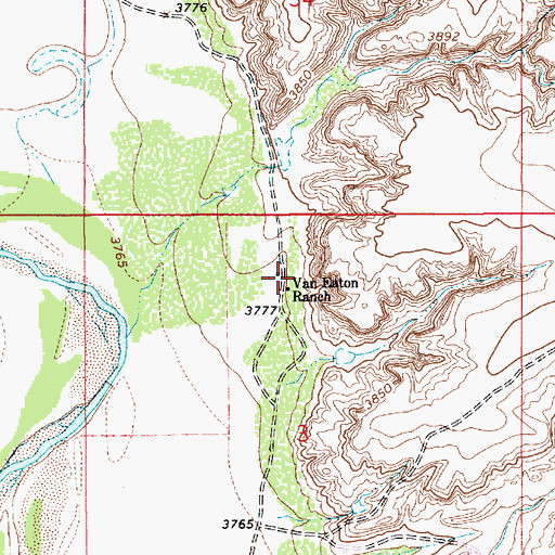 Topographic Map of Van Eaton Ranch, NM