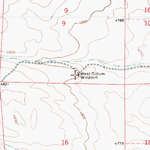 Topographic Map of West Gillum Windmill, NM