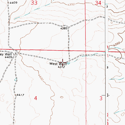Topographic Map of West Well, NM