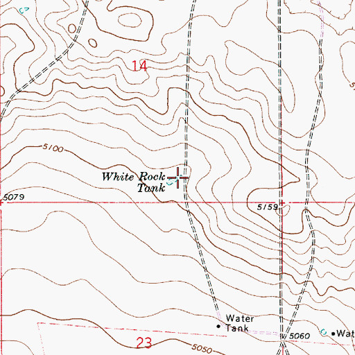 Topographic Map of White Rock Tank, NM
