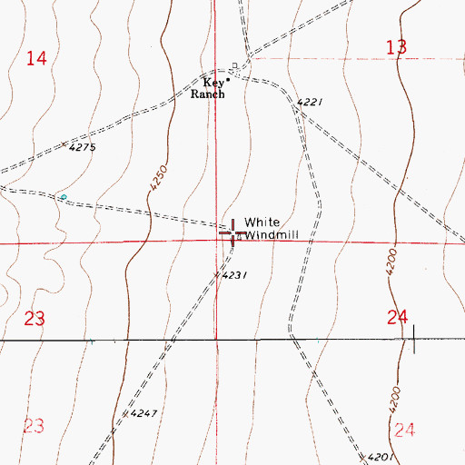 Topographic Map of White Windmill, NM