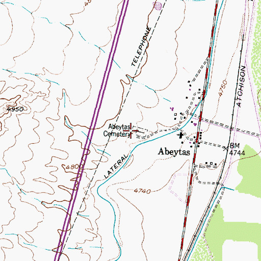Topographic Map of Abeytas Cemetery, NM