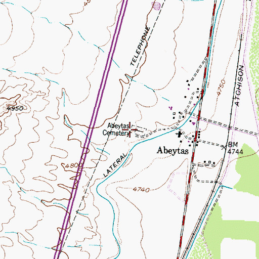 Topographic Map of Abeytas Cemetery, NM