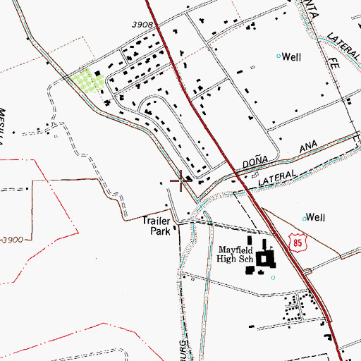 Topographic Map of Alameda Arroyo, NM