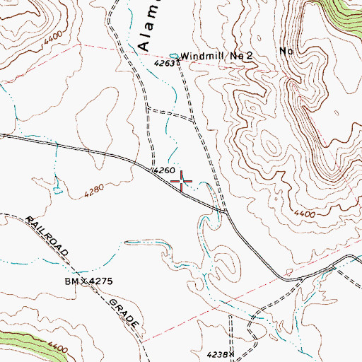 Topographic Map of Alamosa Canyon, NM