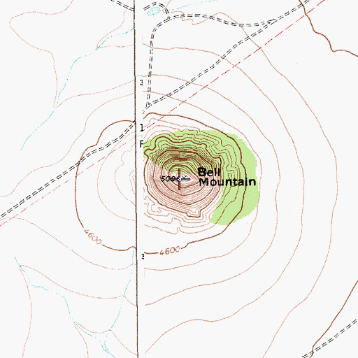 Topographic Map of Bell Mountain, NM