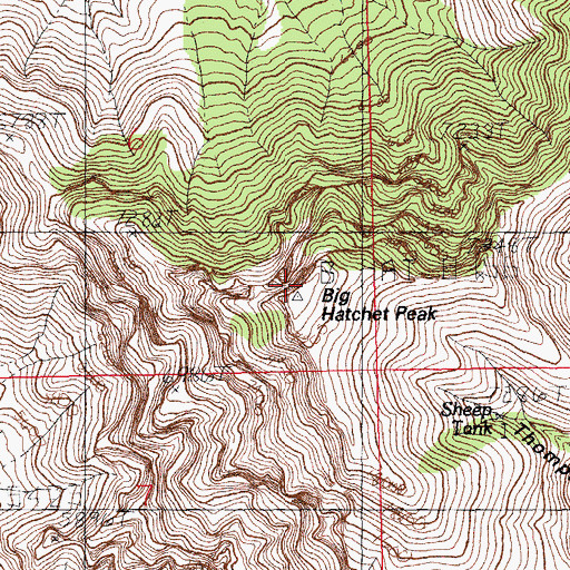Topographic Map of Big Hatchet Peak, NM