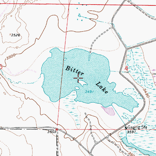 Topographic Map of Bitter Lake, NM