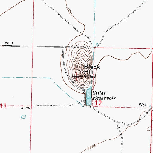 Topographic Map of Black Hill, NM
