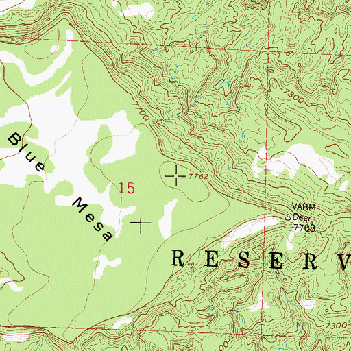 Topographic Map of Blue Mesa, NM