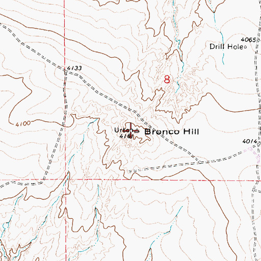Topographic Map of Bronco Hill, NM