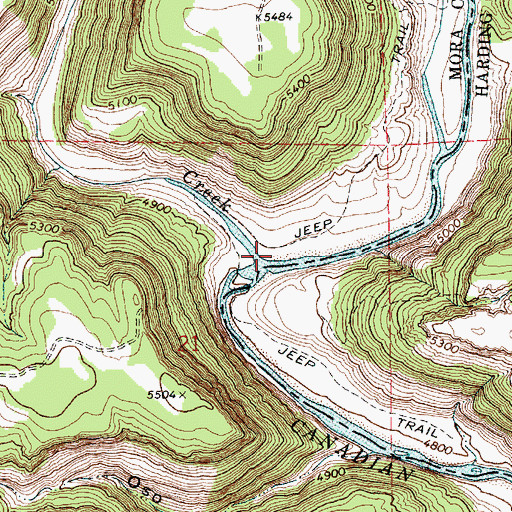 Topographic Map of Carrizo Creek, NM