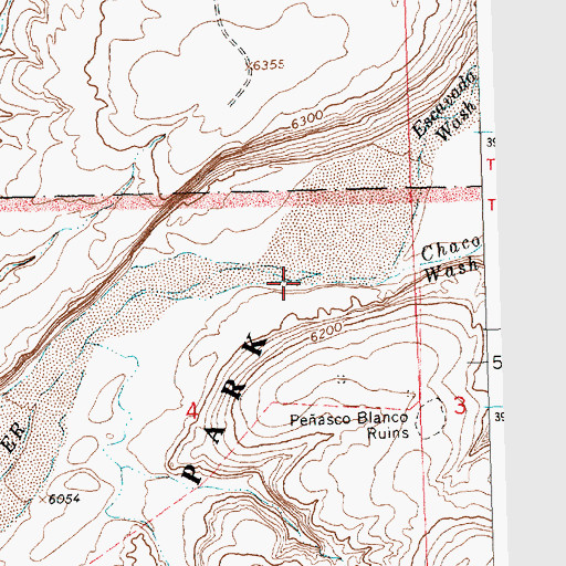 Topographic Map of Chaco Wash, NM