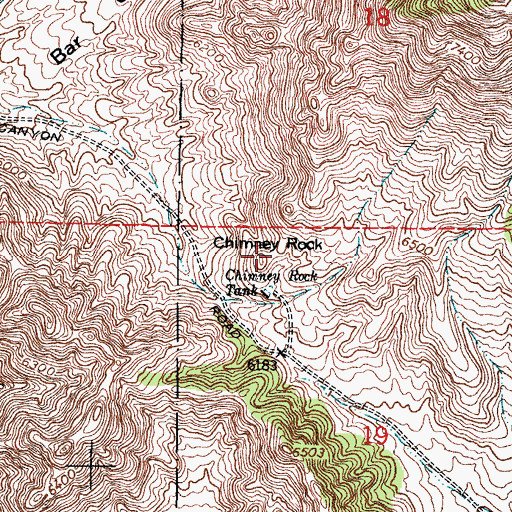 Topographic Map of Chimney Rock, NM