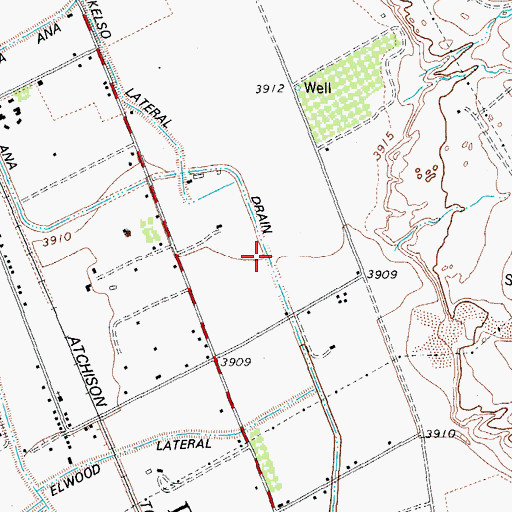 Topographic Map of Doa Ana Drain, NM