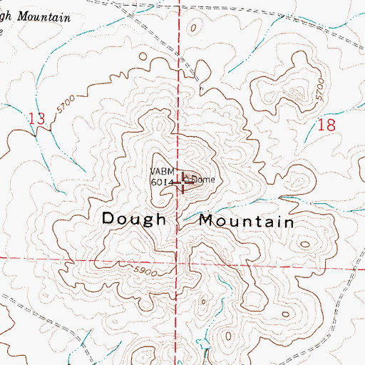 Topographic Map of Dough Mountain, NM