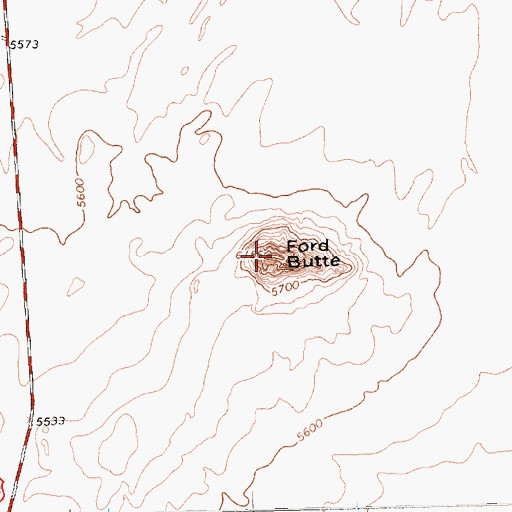Topographic Map of Ford Butte, NM