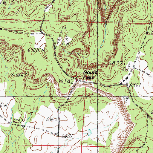 Topographic Map of Gould Pass, NM