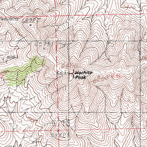 Topographic Map of Hachita Peak, NM