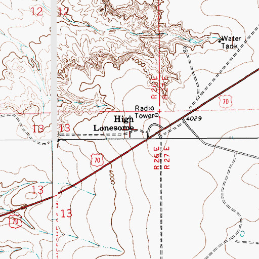 Topographic Map of High Lonesome, NM