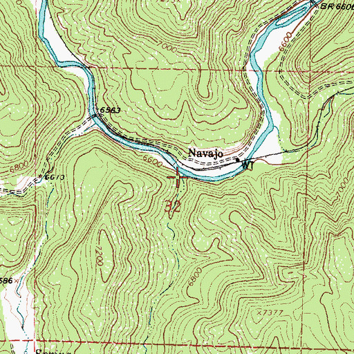 Topographic Map of Ishkoten Canyon, NM