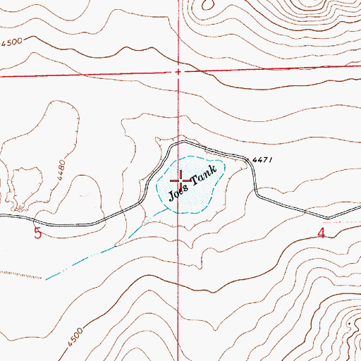 Topographic Map of Joes Tank, NM