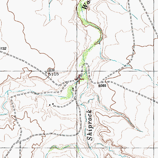 Topographic Map of Little Shiprock Wash, NM