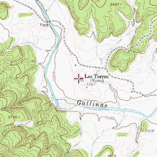 Topographic Map of Los Torres, NM