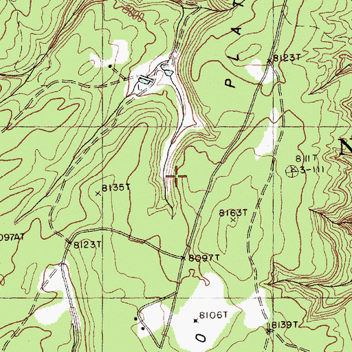 Topographic Map of Manuelito Plateau, NM