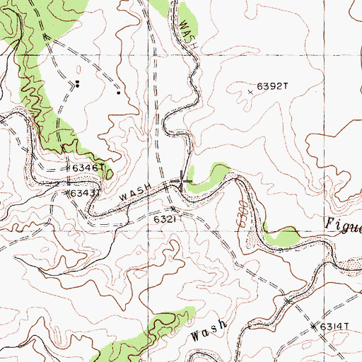 Topographic Map of Mexican Spring Wash, NM