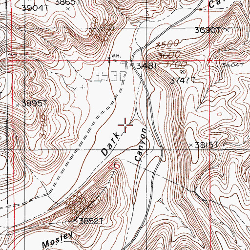 Topographic Map of Mosley Canyon, NM
