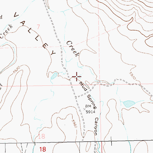 Topographic Map of Mud Spring Canyon, NM