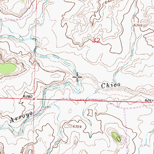 Topographic Map of North Fork Arroyo Chico, NM
