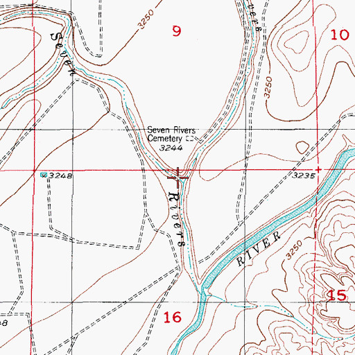 Topographic Map of North Seven Rivers, NM