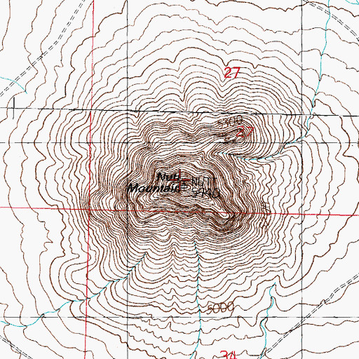 Topographic Map of Nutt Mountain, NM