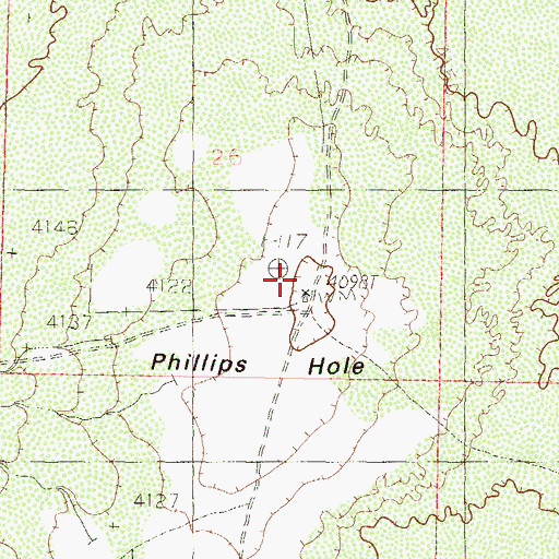 Topographic Map of Phillips Hole, NM