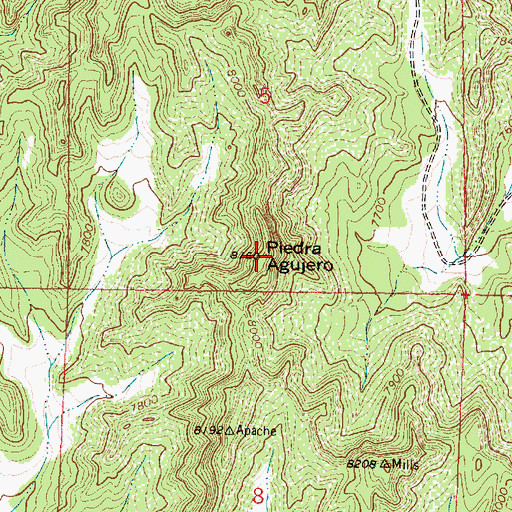 Topographic Map of Piedra Agujero, NM