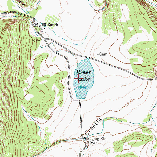 Topographic Map of Riner Lake, NM