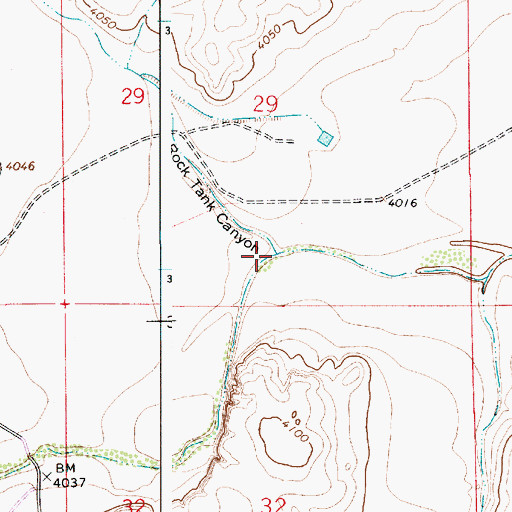 Topographic Map of Rock Tank Canyon, NM