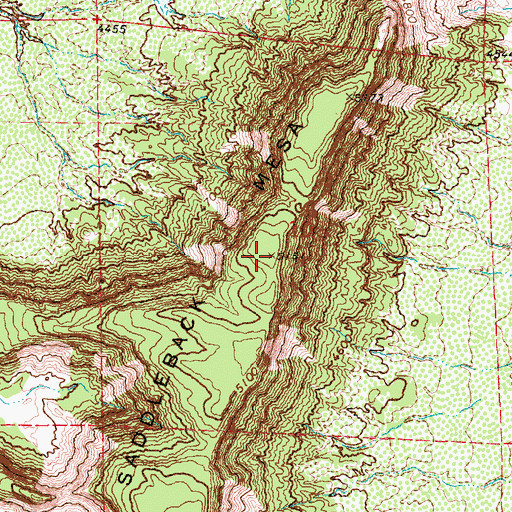 Topographic Map of Saddleback Mesa, NM