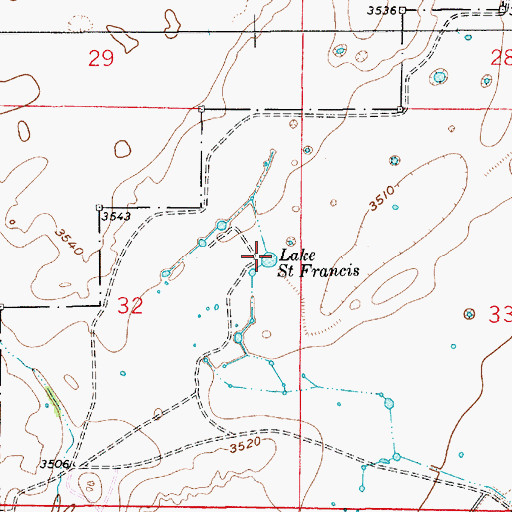 Topographic Map of Lake Saint Francis, NM