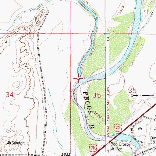 Topographic Map of Salt Creek, NM
