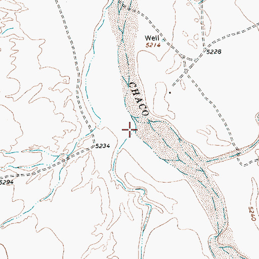 Topographic Map of Sanostee Wash, NM