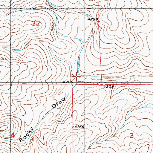 Topographic Map of South Fork Rocky Draw, NM