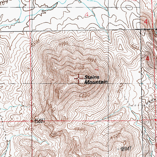 Topographic Map of Steins Mountain, NM