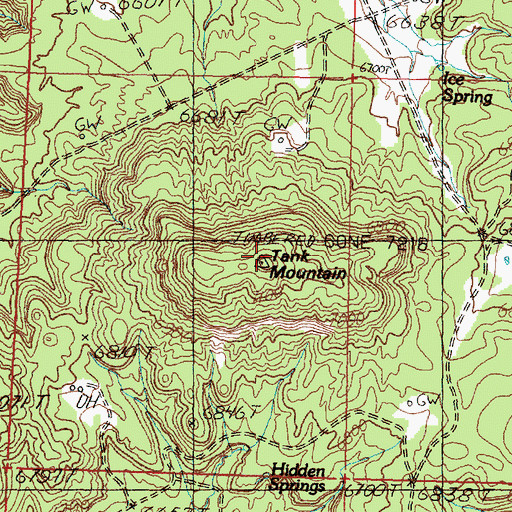 Topographic Map of Tank Mountain, NM